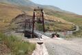 Таджико-афганская граница на Памирском тракте. Мост через реку Пяндж. Со слов автора фото, ни сам мост, ни ближайшие подъезды к нему никак не охраняются.